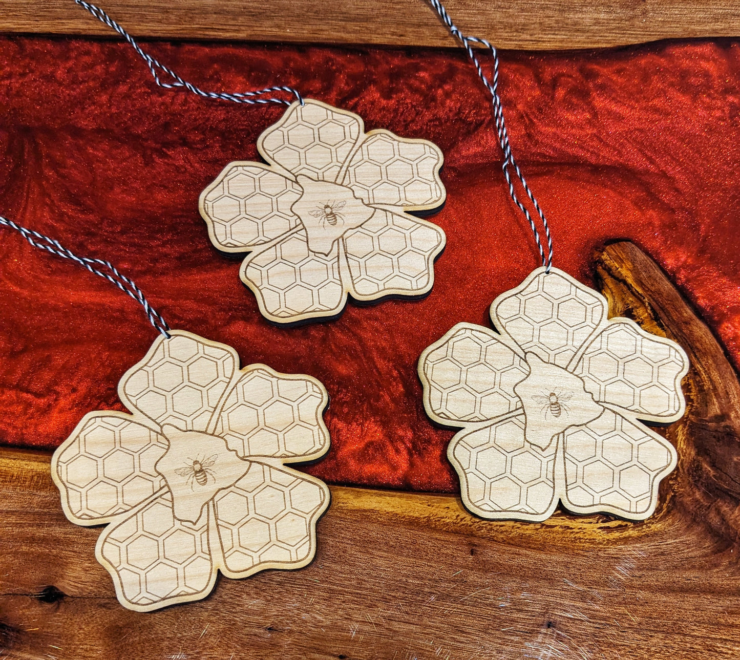 Wooden Engraved Ornaments