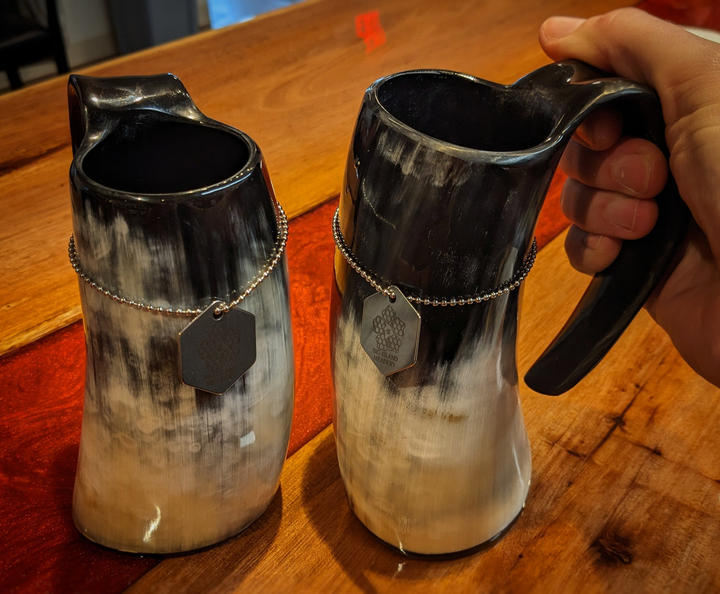 XL Mead Tankard w/ Handle 16oz Ox Horn