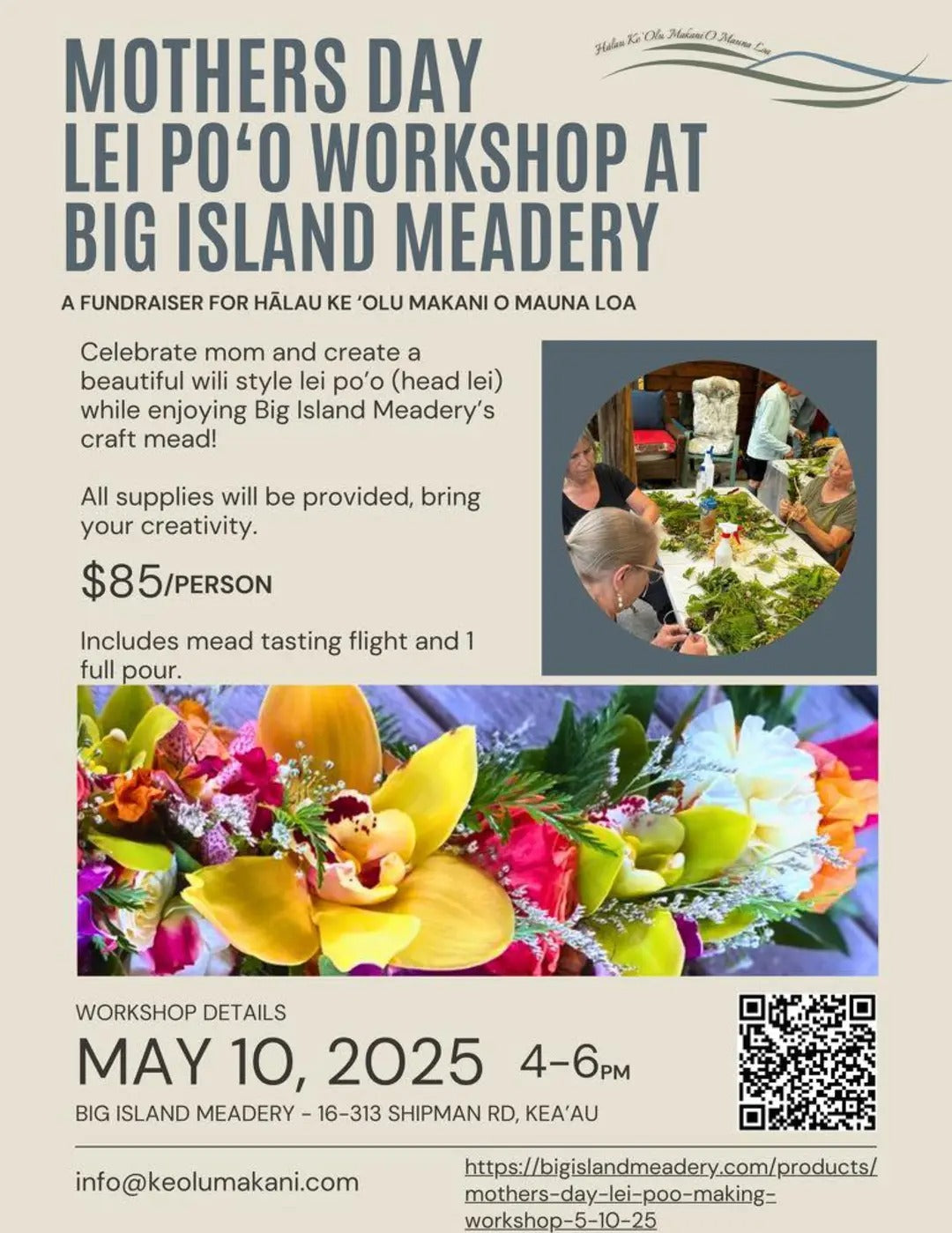 Mother's Day Lei Po'o Making Workshop! 5-10-25