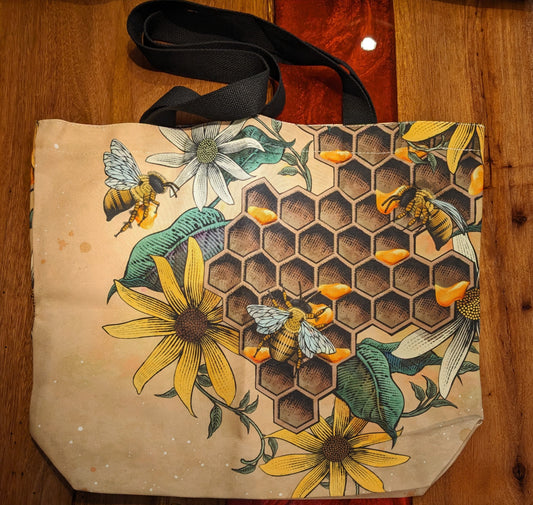 Bee Theme Canvas tote bag