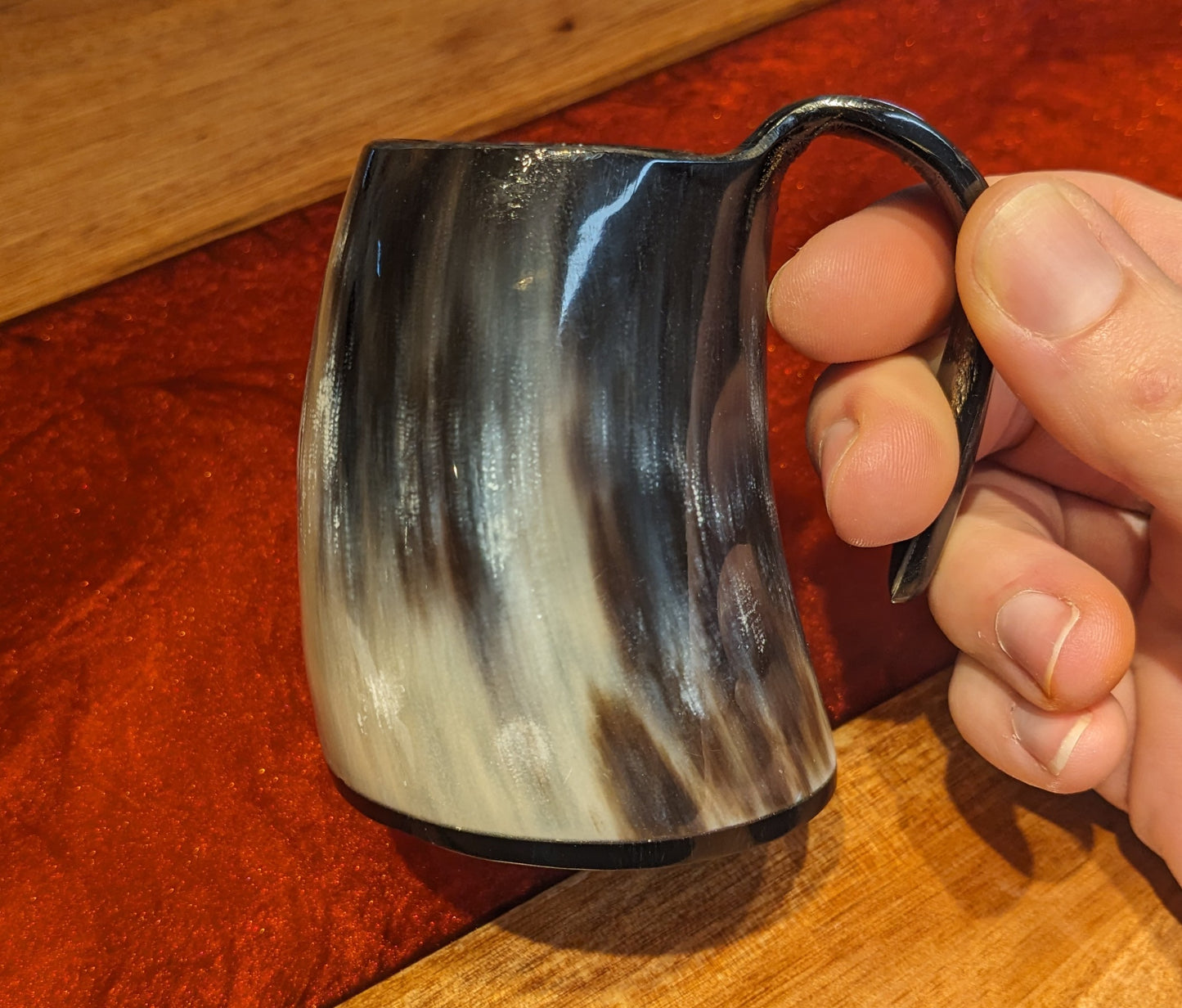 Small Mead Tankard w/ Handle 4oz Ox Horn