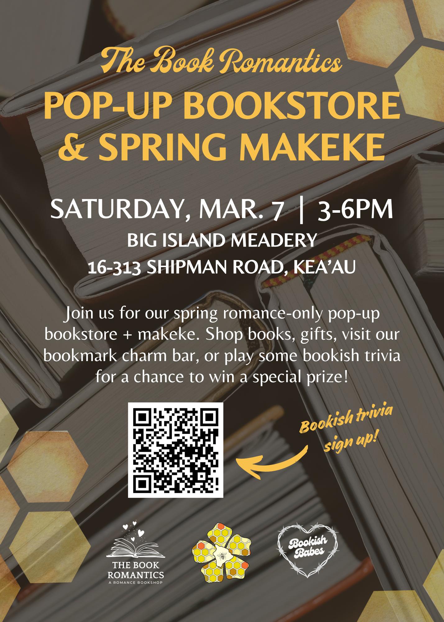 Bookshop Pop Up 3-7-26!!