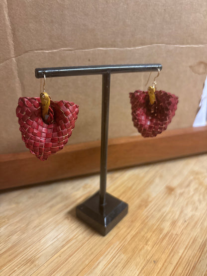 Lauhala Workshop - Anthurium Earrings - 11-20-26